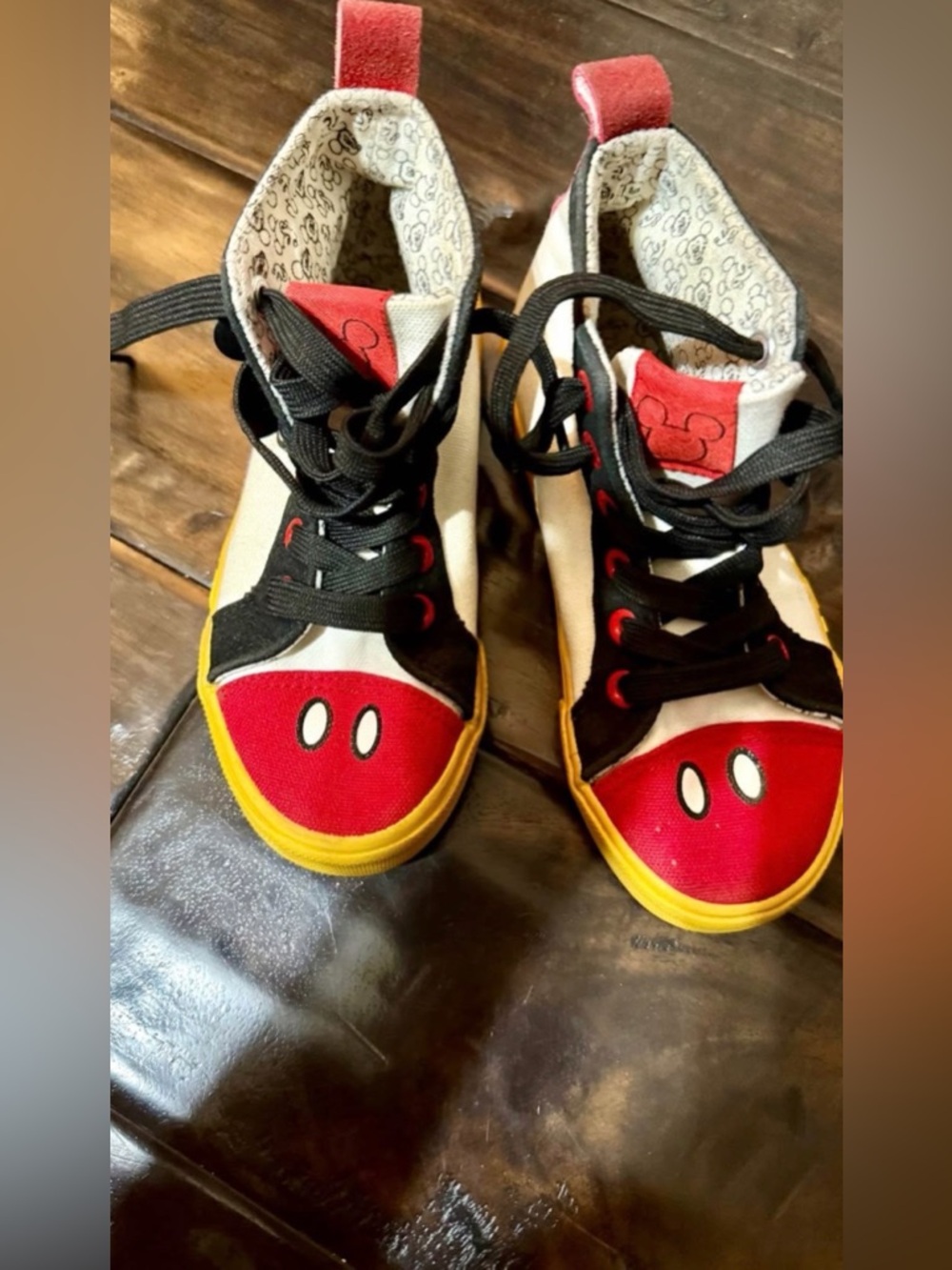 Kids Red & Yellow Cartoon Tennis Shoes - Mickey Inspired